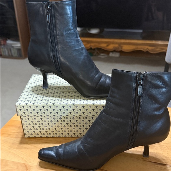 Shoes - Black genuine Leather Ankle Boots